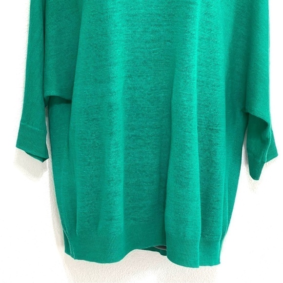 Vince Woman LINEN Green Pullover 3/4 Sleeve Shirt Size S/P - Picture 3 of 13